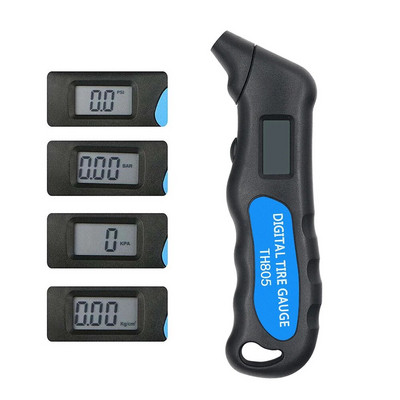 Gumiabroncsnyomás mérő digitális autógumi gumiabroncs légnyomás mérő LCD teszter teherautó motorkerékpár manométer Barométer TH805