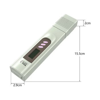 Φορητός ελεγκτής ποιότητας νερού LCD ψηφιακού TDS Έλεγχος δοκιμής νερού Εργαλεία μέτρησης φίλτρου φίλτρου στυλό Εξάρτημα για πισίνα ενυδρείου