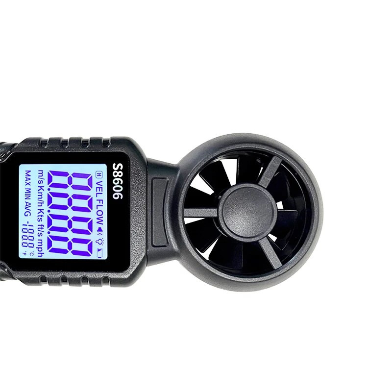 „Du viename“ didelės galvutės anemometro vėjo matuoklio testeris, matuojantis orą patalpų viduje lauko vėjo greičio temperatūros tūrio jutiklis, didelis tikslumas