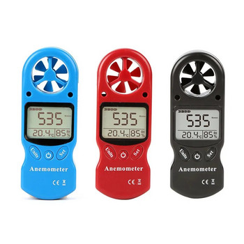 TL-300 Mini ανεμόμετρο πολλαπλών χρήσεων Ψηφιακό ανεμόμετρο LCD ταχύτητας ανέμου, θερμοκρασία μετρητή υγρασίας με υγρόμετρο θερμόμετρο
