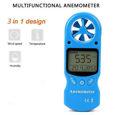 TL-300 Mini anemometru multifuncțional Anemometru digital LCD Viteza vântului Temperatură Umiditate Contor cu higrometru Termometru