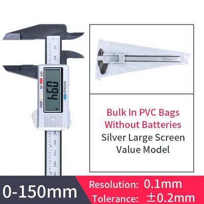 150 mm 100 mm 6 colių elektroninis skaitmeninis apkaba anglies pluošto vernier apkabos matuoklis mikrometras skaitmeninės liniuotės matavimo įrankis