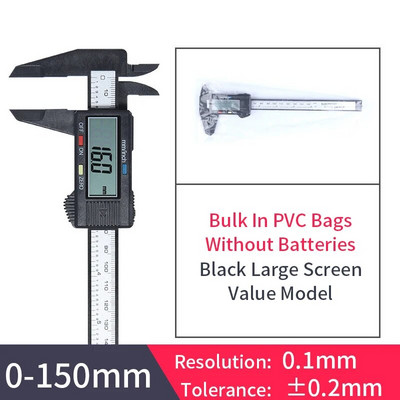 150 mm 100 mm 6 colių elektroninis skaitmeninis apkaba anglies pluošto vernier apkabos matuoklis mikrometras skaitmeninės liniuotės matavimo įrankis