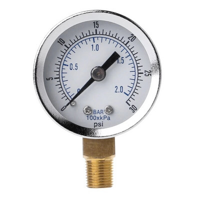 Használati nyomásmérő 0-30 psi 0-2 bar alacsony nyomású hidraulikus mérőműszer, kettős skálájú nyomásmérő 1/8" BSPT menet üzemanyaghoz