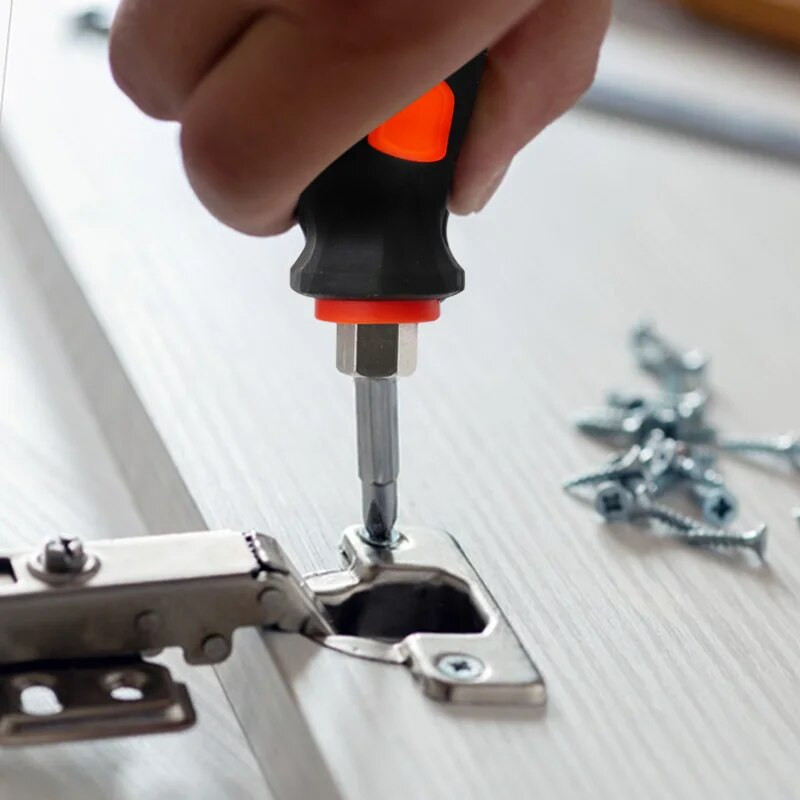 Odvijač Vijak s glavom rotkvice Mini mali prijenosni odvijač Ručka Alati za popravak Pribor Čegrtaljka Križić