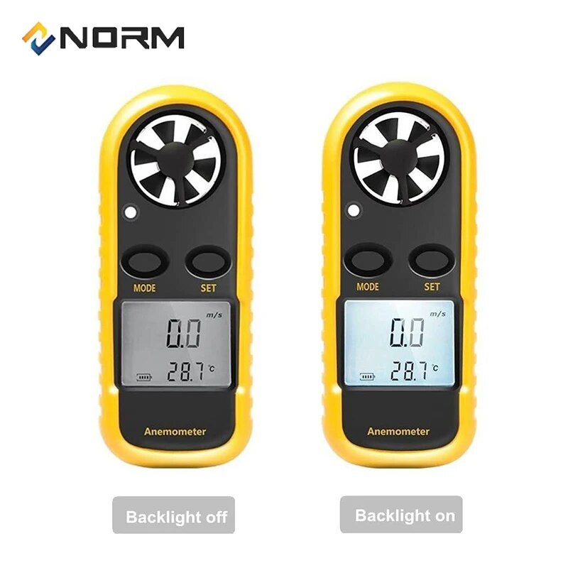 Skaitmeninis anemometro matavimo įrankis Vėjo greičio matuoklis iki 30 m/s su LCD