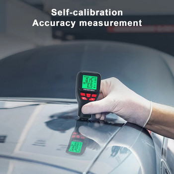 Уред за измерване на дебелината на покритието на автомобилната боя 0-2000UM Тестер за дебелина на филма на автомобилната боя Измерване на FE/NFE Ръчен инструмент за боядисване за купувач на употребявани автомобили
