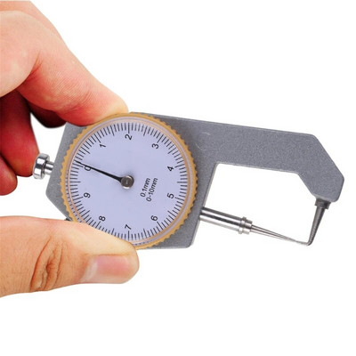 Vastagságmérő teszter 0-10 mm-es lapos bőr kézműves szerszám nagy pontosságú kézi méréshez is 0,05 mm M4YD