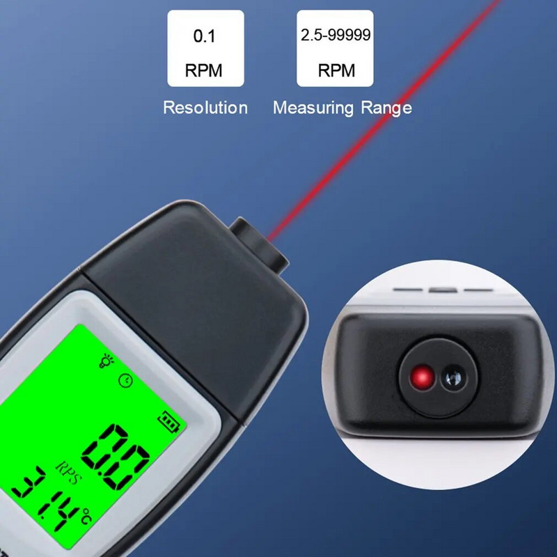 Naujas AS926 foto skaitmeninis tachometras RPM sukimosi tempo matuoklis spidometras fotoelektrinis tachometro variklio testeris