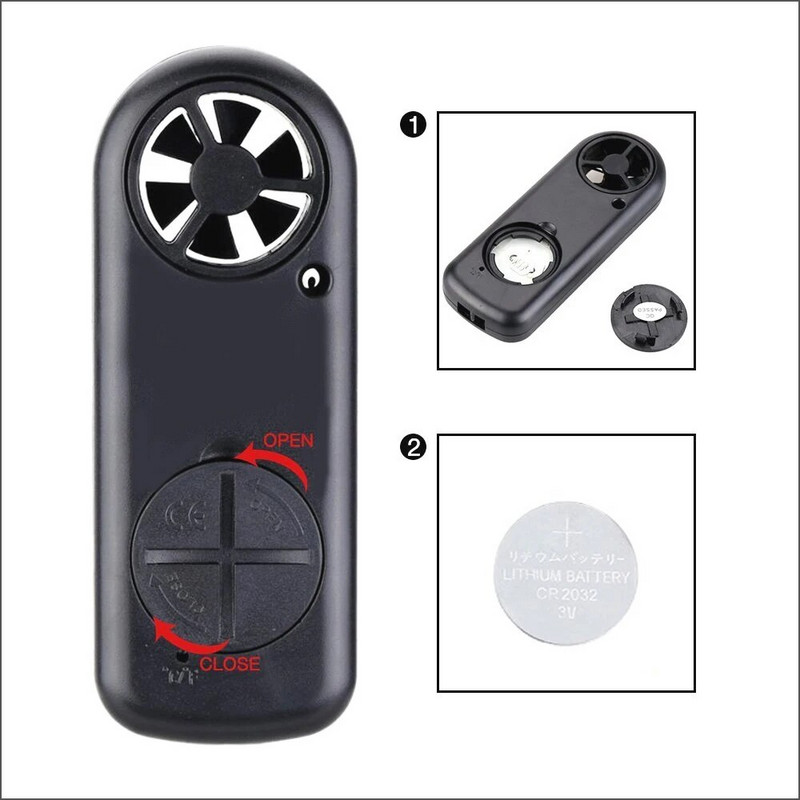 RZ nešiojamas anemometras termometras vėjo greičio matuoklis Anemometro vėjo matuoklis 30 m/s LCD skaitmeninis rankinis matavimo įrankis GM816