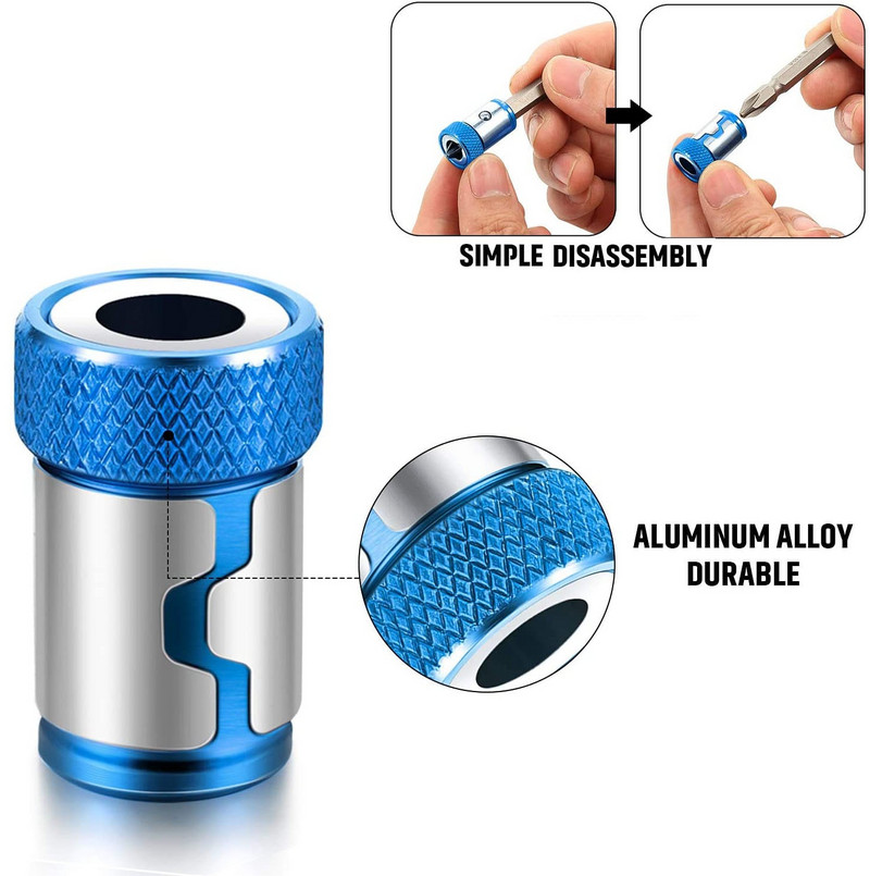 1/4” metalni odvijač, magnetski prsten za antikorozivno svrdlo od 6,35 mm, snažni magnetni prsten