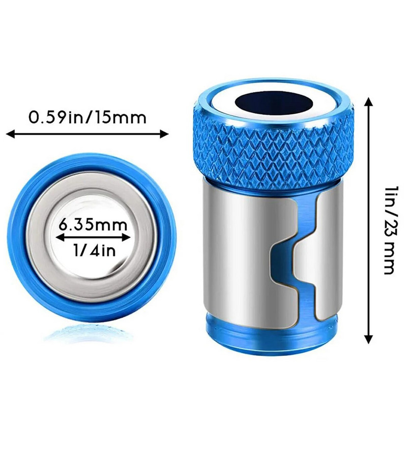 1/4” metalni odvijač, magnetski prsten za antikorozivno svrdlo od 6,35 mm, snažni magnetni prsten
