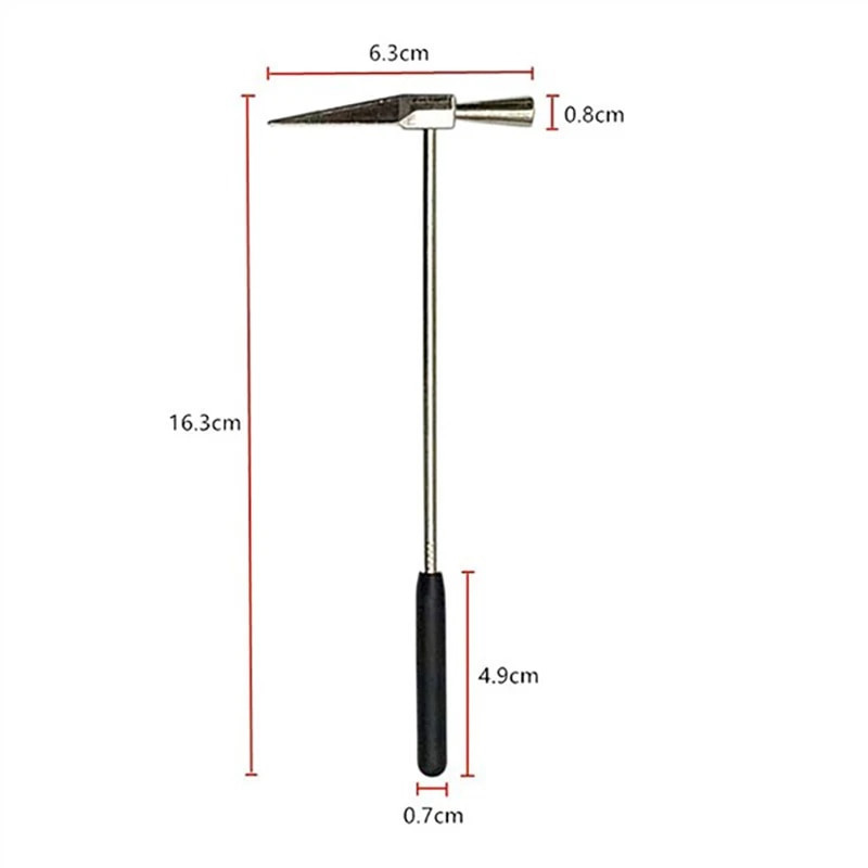 Geoloogiline haamer terava otsa ja kummist käepidemega, 16,3 cm / 15,8 cm sulamist geoloogi haamer müüritise haamer