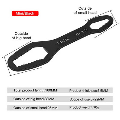 8-22 mm-es univerzális Torx csavarkulcs, önfeszítő, állítható üvegkulcs, csavarkulcs, kétfejű, torx-kulcsos kéziszerszámok gyári használatra