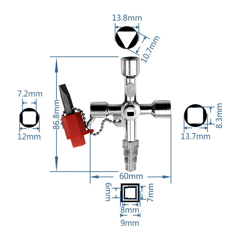 Višenamjenski vodovod Trokutasti ključ Ključ Vodovodni ključ Kvadratni trokutasti vlak Električni ormarić Dizalo