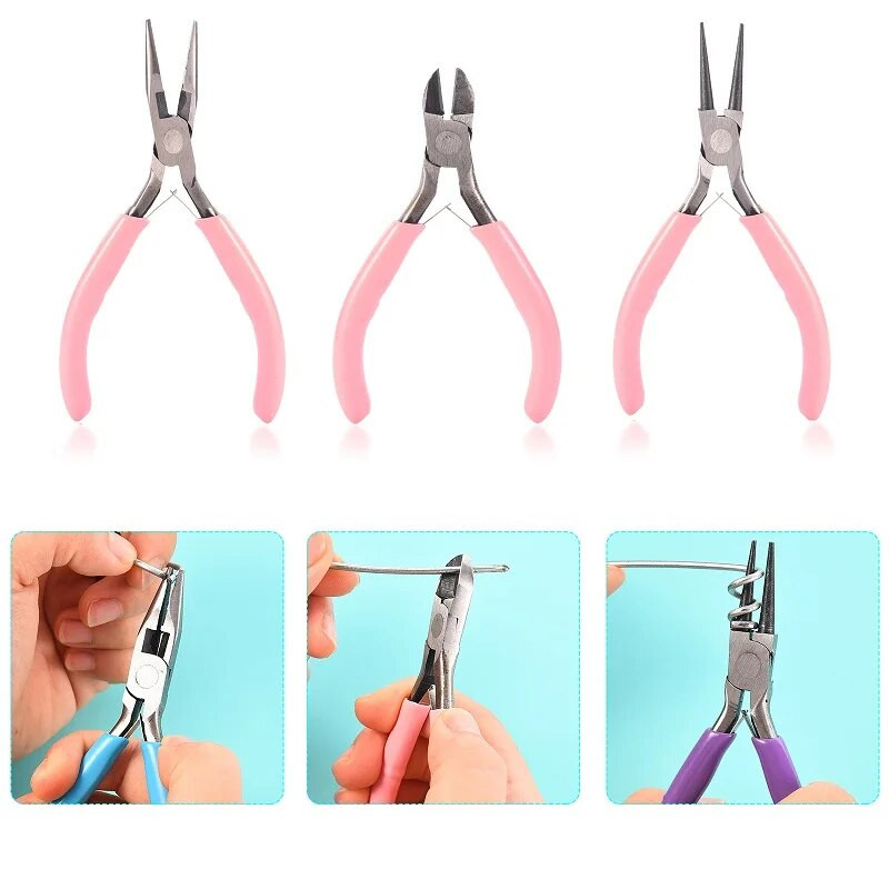 Bakrena kliješta Kliješta za izradu nakita Set alata Accessorise Škare Pinceta Otvarač Prsten Rezanje žice Savijanje Set pinceta za heklanje