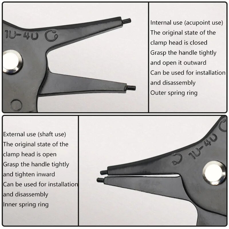 Dvonamjenska kliješta za osigurače Kliješta za unutarnji i vanjski pričvrsni prsten Kliješta za unutarnju karticu Vanjski pričvrsni prsten Alat za popravak automobila