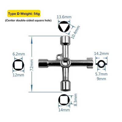 Višenamjenski križni ključ 4 načina Univerzalni unutarnji trokutasti ključ Visokokvalitetni višenamjenski alati za popravak Ručni alati