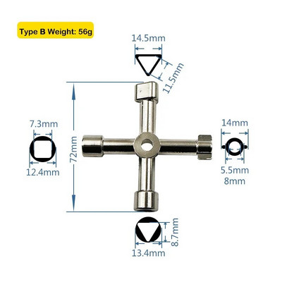 Višenamjenski križni ključ 4 načina Univerzalni unutarnji trokutasti ključ Visokokvalitetni višenamjenski alati za popravak Ručni alati