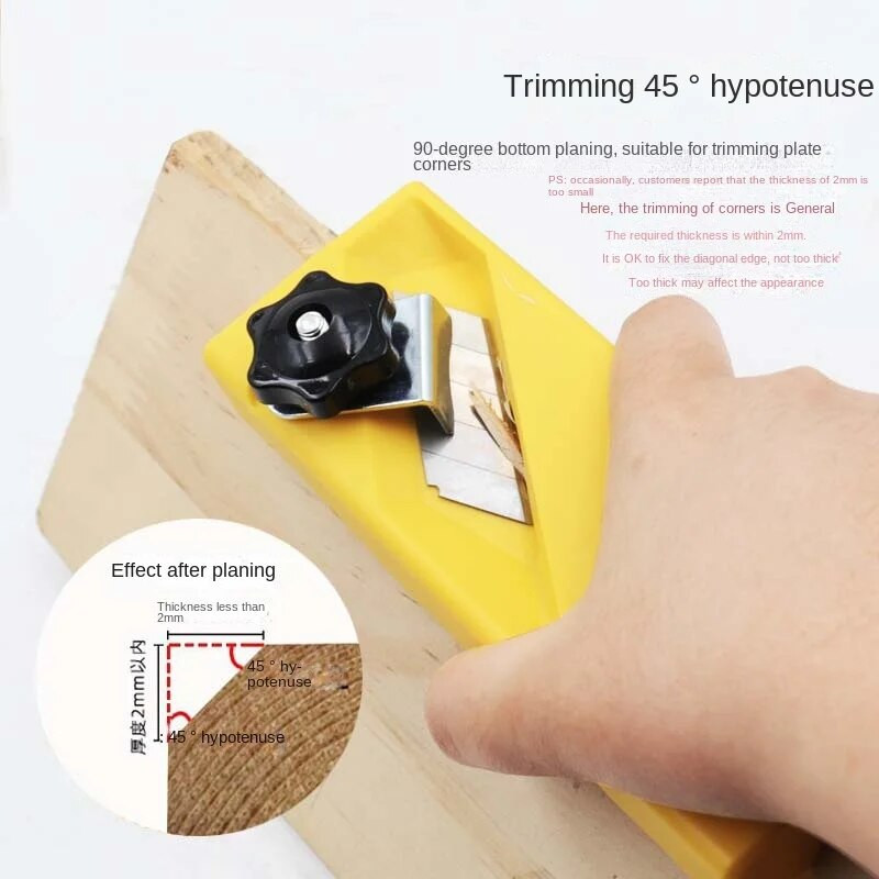 45° nuožulniosios apipjaustymo pjoviklis Medienos apdirbimo lentų obliavimo įrankis Rankinis medžio peilis dailidės dugnas šlifavimo briaunų obliavimo peilis