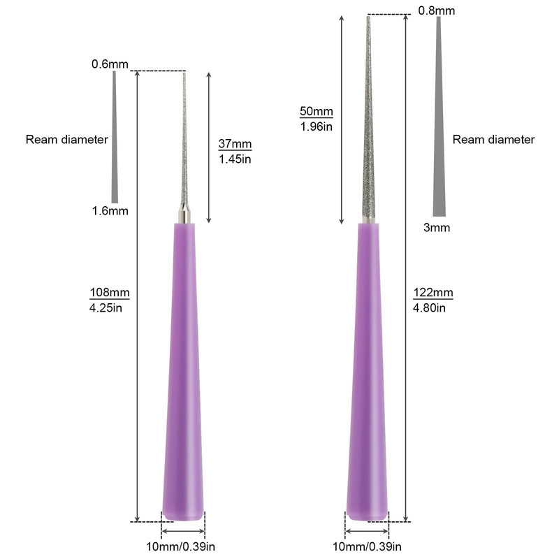 1 komad Dijamantno biserno razvrtalo za staklene perle Burr Alati za povećanje rupa za perle Bušilica za DIY izradu nakita Razvrtalo za perle