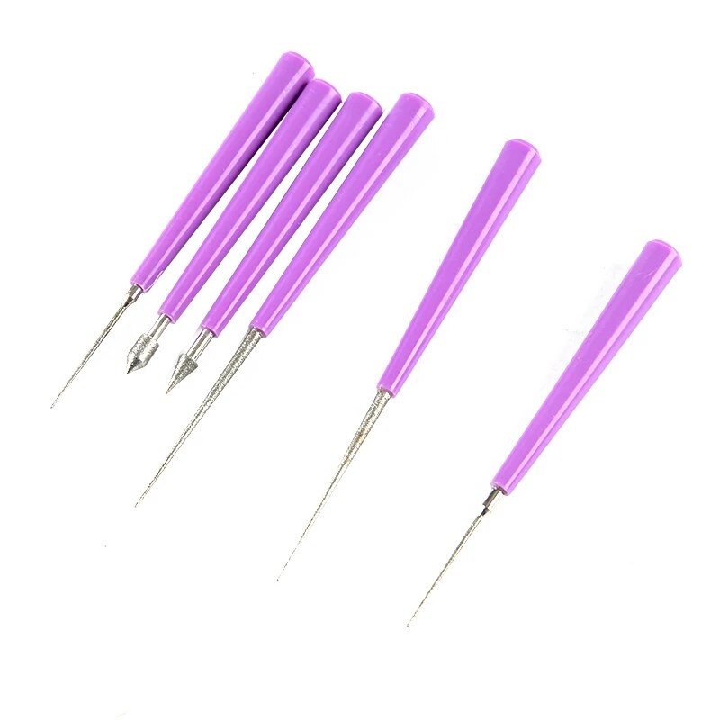 Naujas 1 rinkinys, deimantiniai perliniai stiklo karoliukai su galiukais, slydimo dildė, papuošalų įrankiai deimantinių adatų dildelių rinkiniai karoliukų vėrimo skylių didinimo įrankiai