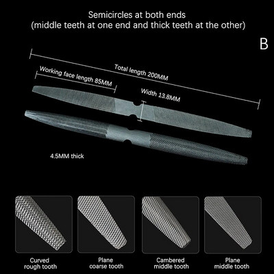 1kom Poluokrugla voštana turpija za oblikovanje Turpije s dvostrukom glavom Poluokrugle turpije Ručna turpija Oštra ravna polirana turpija za rezbarenje