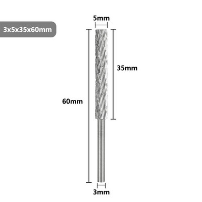 XCAN 1/8'' drška HSS rotacijska turpija 3 mm 4 mm 5 mm 6 mm dvostruko rezano glodalo