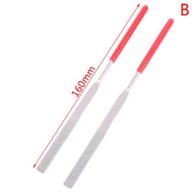 Set dijamantnih turpija od 2 komada, ravna dijamantna turpija za brušenje metalnog kamena. DIY Alat za poliranje nakita, igla s drvenom rašpom