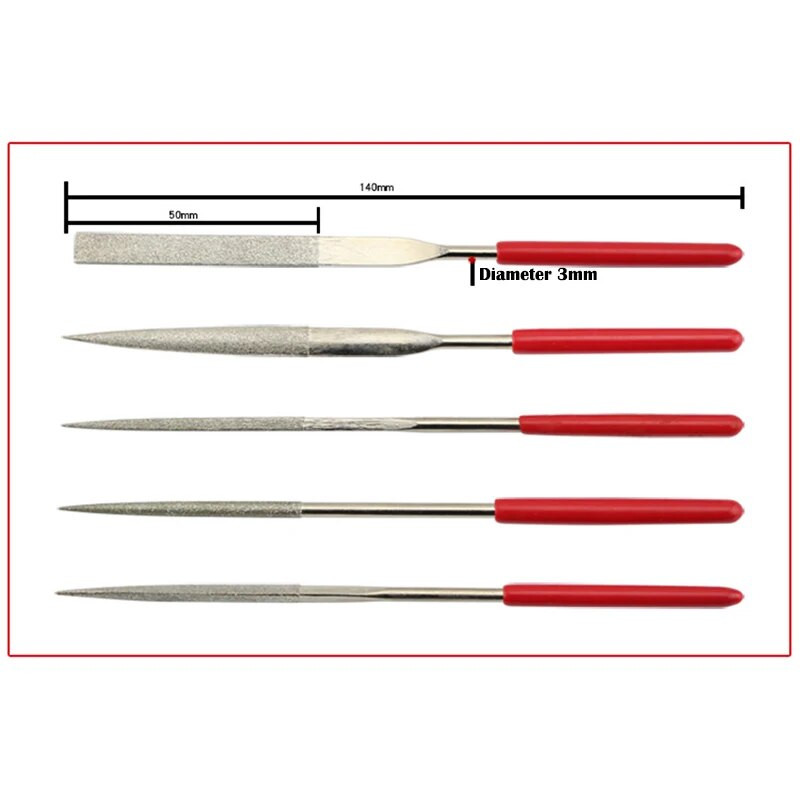 Precizni šmirgl papir Razne turpije Nož za oštrenje Set od 5 dijelova Alat za modele Pribor za skidanje rđe Izglačavanje