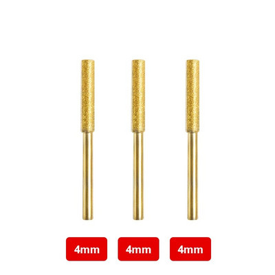 3KOM Oštrilo za motornu pilu, kameno, dijamantno obloženo cilindrično brusno svrdlo Oštrenje lanca pile 4/4,8/55 x 3 mm, brusna glava