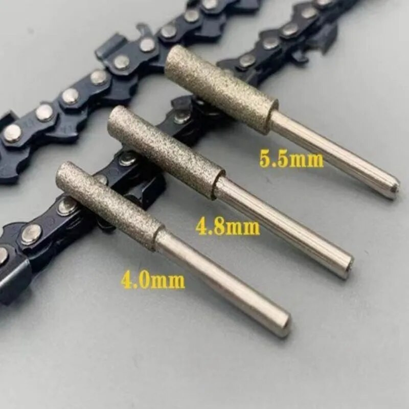 3KOM Oštrilo za motornu pilu, kameno, dijamantno obloženo cilindrično brusno svrdlo Oštrenje lanca pile 4/4,8/55 x 3 mm, brusna glava