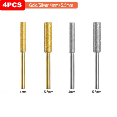 Auksiniu deimantu dengtas cilindrinis 4–5,5 mm grandininių pjūklų galandiklis akmens dildinis grandininio pjūklo galandimas drožyba šlifavimo elektrinių įrankių rinkinys