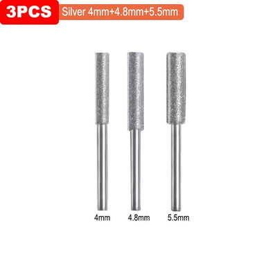 Auksiniu deimantu dengtas cilindrinis 4–5,5 mm grandininių pjūklų galandiklis akmens dildinis grandininio pjūklo galandimas drožyba šlifavimo elektrinių įrankių rinkinys