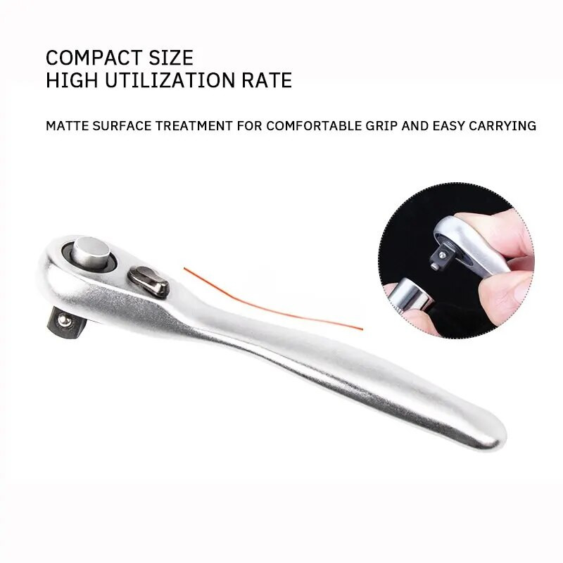 Novi izdržljivi, mini ključ s čegrtaljkom, 72 zuba, visoke tvrdoće, jedan četvrti ključ, brz i uštedu truda, nasadni ključ s čegrtaljkom, 1 kom.