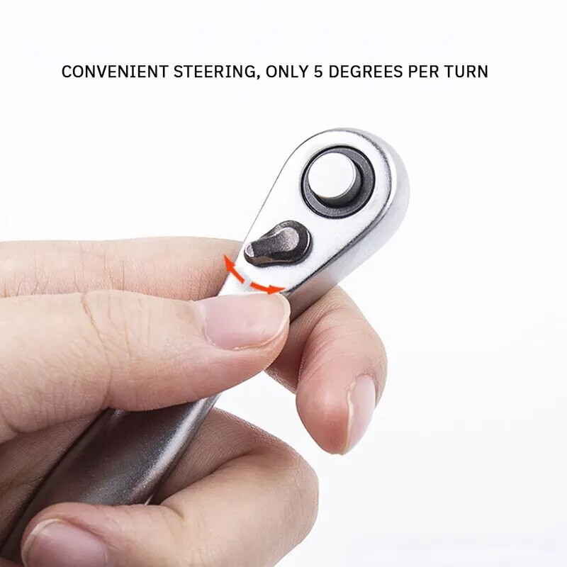 Novi izdržljivi, mini ključ s čegrtaljkom, 72 zuba, visoke tvrdoće, jedan četvrti ključ, brz i uštedu truda, nasadni ključ s čegrtaljkom, 1 kom.