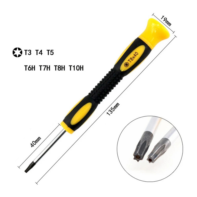 1 șurubelniță Torx cu gaură T3 T4 T5 T7 Șurubelniță pentru dezasamblarea consolei de jocuri 360 PS3 PS4 Instrument de îndepărtare a mânerului Unelte de mână