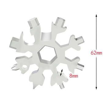 Αναβάθμιση 18 σε 1 Snowflake Πολυεργαλείο φορητό κουτί εργαλείων τσέπης Κρεμαστό κλειδί καστάνια Συνδυασμός κλιπ εργαλείων Μέτρο Χρήσιμο εργαλείο χειρός