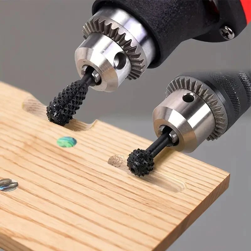 5pcs/set Set svrdla Alati za rezbarenje drva Drška Rotacijske zanatske turpije Rašpe Burs Svrdla za drvo Snaga brušenja Ručni alat za obradu drveta