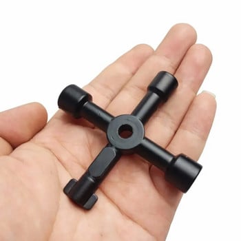 4 Way Universal Cross Triangle Wrench KEY for Train Electrical Elevator Valve Valve Alloy Triangle