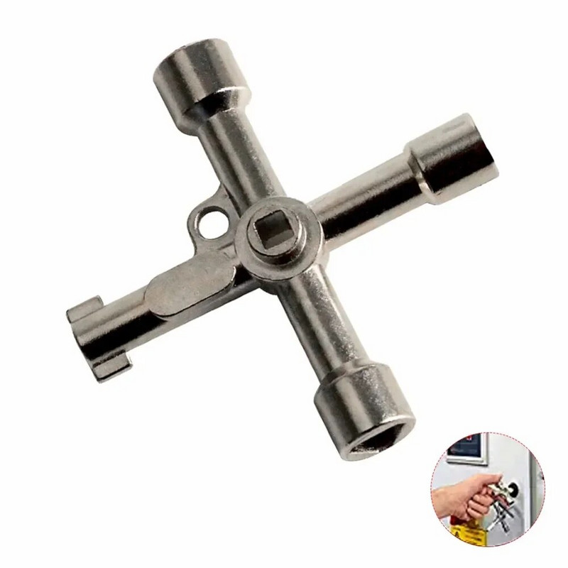 4-smjerni univerzalni križni trokutasti ključ KLJUČ za željeznički električni ormarić dizala Ventil od legure Trokut