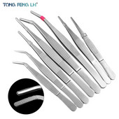 Pinceta od nehrđajućeg čelika Nazubljeni zakrivljeni zubarski instrumenti Precizni medicinski alat DIY Zadebljanje sa zubima