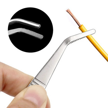 Пинсети от неръждаема стомана Назъбени извити зъболекарски инструменти Прецизен медицински инструмент Направи си сам назъбено удебеляване