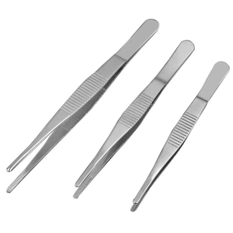 Pinceta od nehrđajućeg čelika Nazubljeni zakrivljeni zubarski instrumenti Precizni medicinski alat DIY Zadebljanje sa zubima