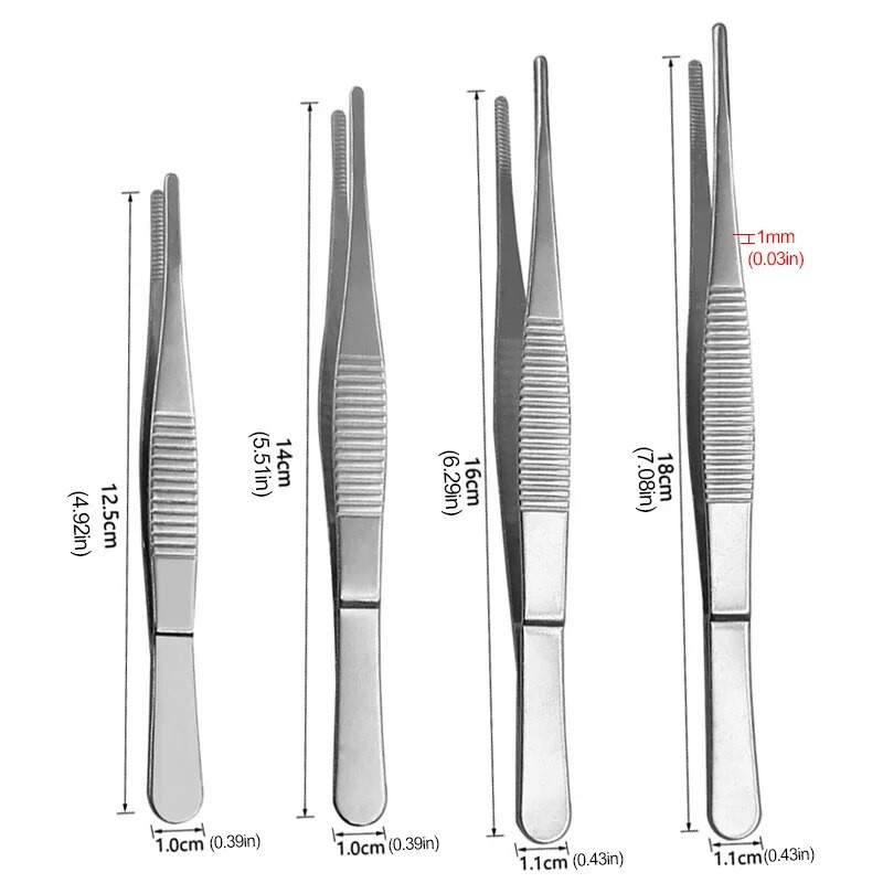 Pinceta od nehrđajućeg čelika Nazubljeni zakrivljeni zubarski instrumenti Precizni medicinski alat DIY Zadebljanje sa zubima