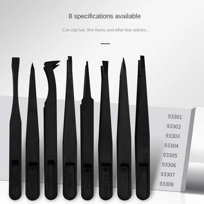 Atnaujintas antistatinis lenktas pincetas skirtas elektronikos laboratoriniams darbams papuošalai Binoax plastikinių precizinių pincetų rinkinys