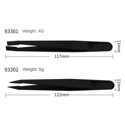 Atnaujintas antistatinis lenktas pincetas skirtas elektronikos laboratoriniams darbams papuošalai Binoax plastikinių precizinių pincetų rinkinys