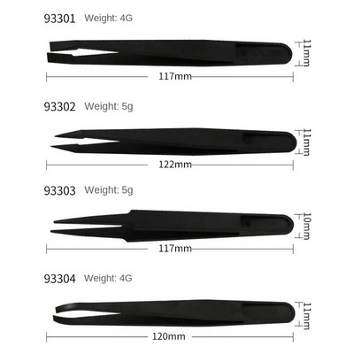 Atnaujintas antistatinis lenktas pincetas skirtas elektronikos laboratoriniams darbams papuošalai Binoax plastikinių precizinių pincetų rinkinys