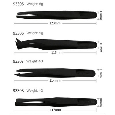 Atnaujintas antistatinis lenktas pincetas skirtas elektronikos laboratoriniams darbams papuošalai Binoax plastikinių precizinių pincetų rinkinys