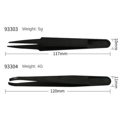 Atnaujintas antistatinis lenktas pincetas skirtas elektronikos laboratoriniams darbams papuošalai Binoax plastikinių precizinių pincetų rinkinys